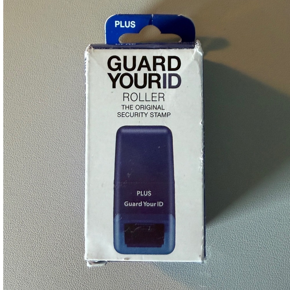 PLUS Guard Your ID Roller Plus Blue Security Stamp IS-520CM Identity Protection